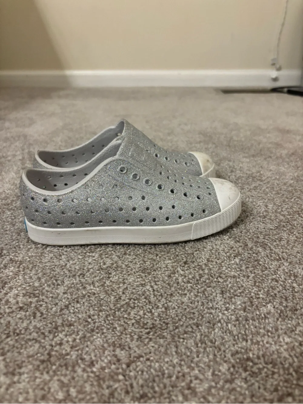 J1 Native Silver Glitter Jefferson Slip-On Kids Shoes